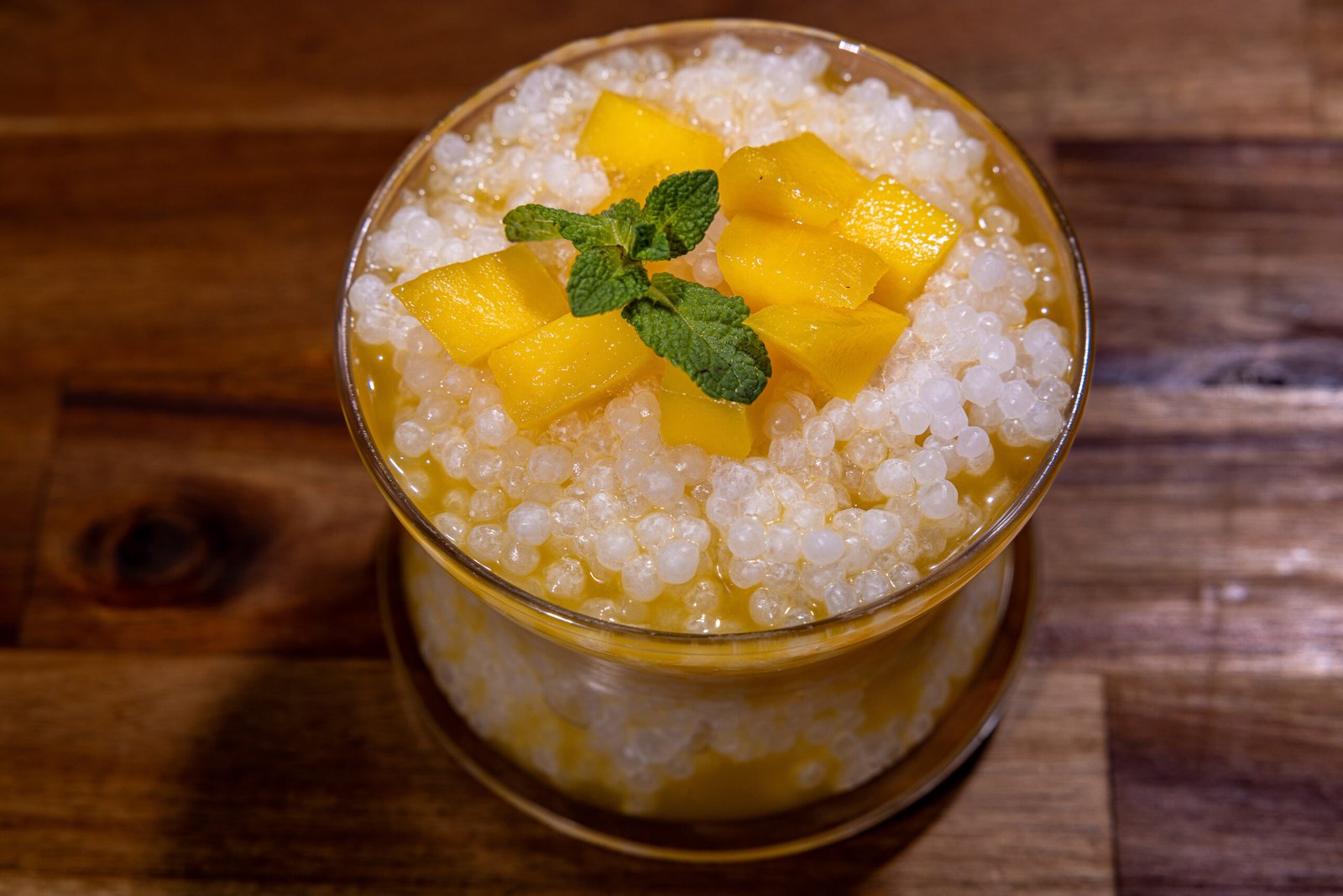 Perles de Tapioca et son coulis mangue